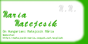 maria matejcsik business card