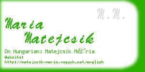 maria matejcsik business card